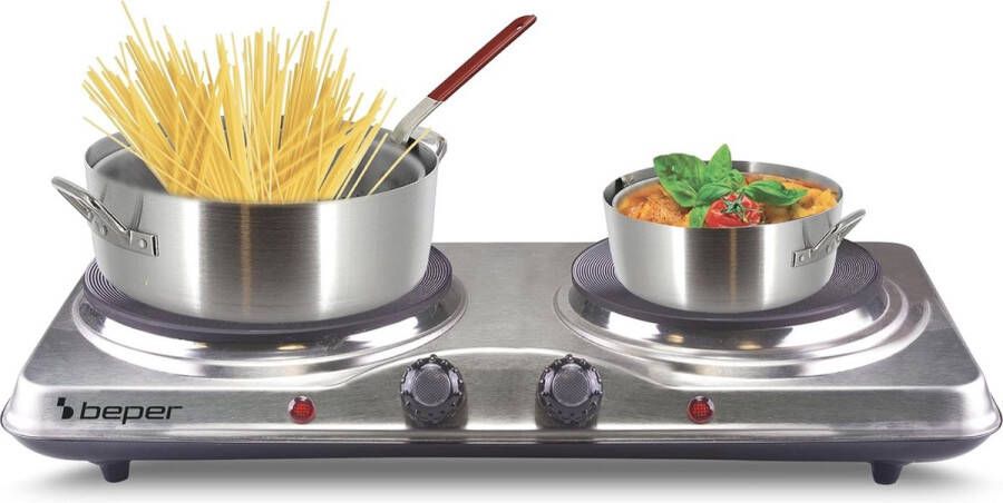 Elektrische Kookplaat met 2 Pitten en Temperatuurregeling