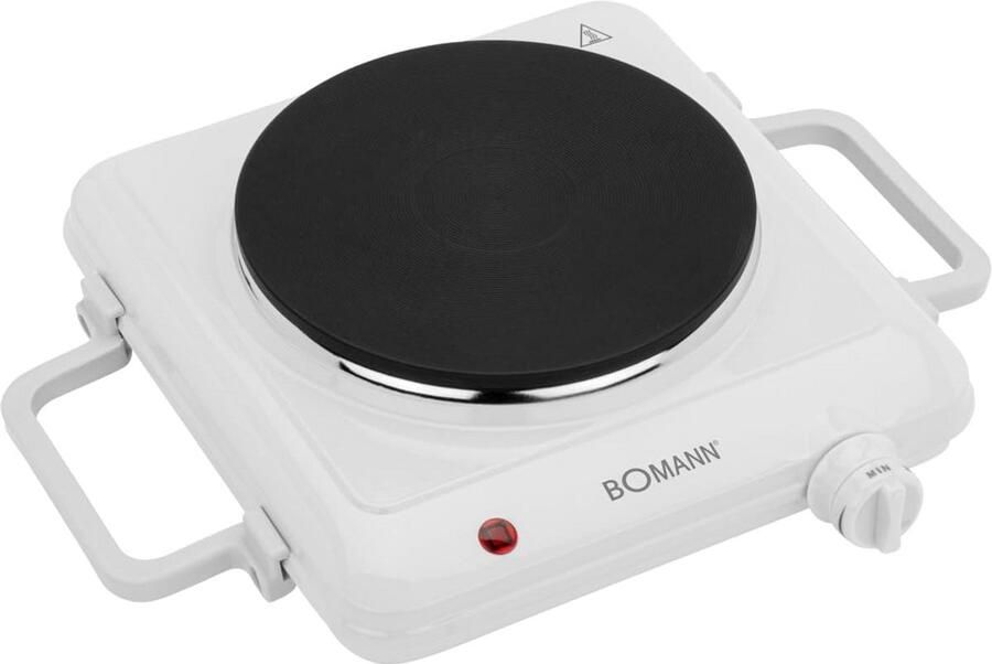 Elektrische Kookplaat met Thermostaat 1500W Wit Compact en Regelbaar