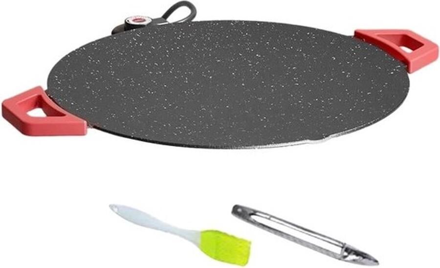 Elektrische Grillplaat Binnen Grill Buiten Koken Anti-aanbaklaag 40CM Zwart