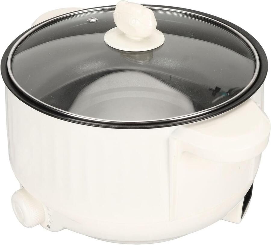 Elektrische Kookpot Draagbare Koekenpan Snel Koken Antiaanbaklaag 20cm Zwart