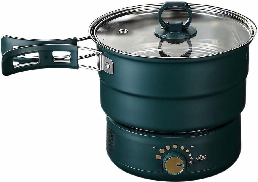 Elektrische Kookpot Multi-cooker Thuis Koken Dual-zone Systeem Inklapbaar Groen