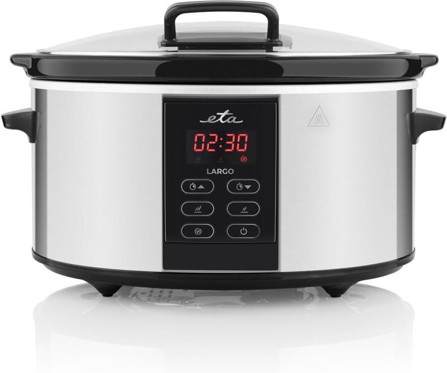 Elektrische Kookpot Multicooker Slowcooker Langzaam Koken 6 Liter Capaciteit 31x40x25cm Roestvrij Staal