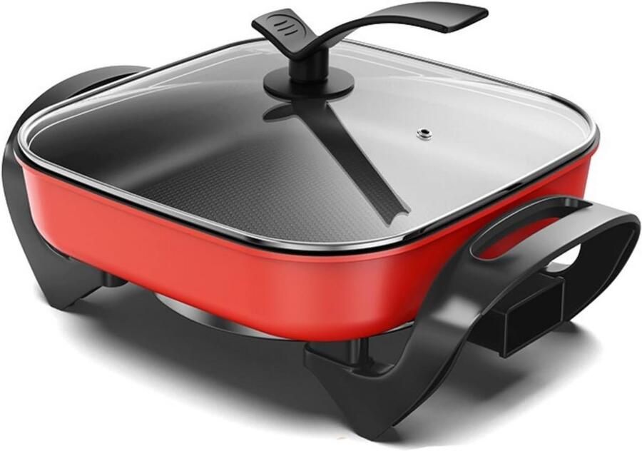 Elektrische Kookpot Multifunctionele Pan Snel Koken Antiaanbaklaag 5 Liter Rood