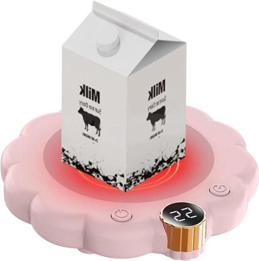 Elektrische kopjeswarmer Bekerwarmer met warmhoudplaat Houdt dranken warm Digitaal temperatuurdisplay N.v.t. Roze