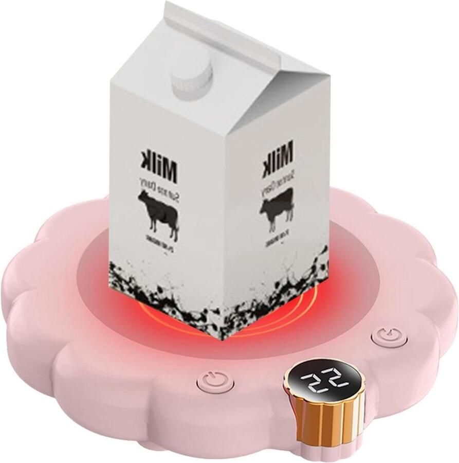 Elektrische Kopjeswarmer Bekerwarmer Warmhoudplaat Dranken Warm Houden Digitaal Display Temperatuur N.v.t. Roze