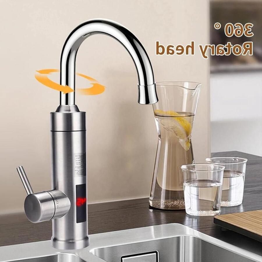 Elektrische kraan Doorstroomboiler keuken Direct warm water Snelle verwarming 220 V Zilverkleurig