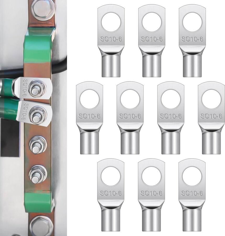 Elektrische krimphulzen 10 mm² M6 elektrische krimpschoenen voor accu auto's motorfietsen elektrische kabelschoenen van vertind koper SC connectoren
