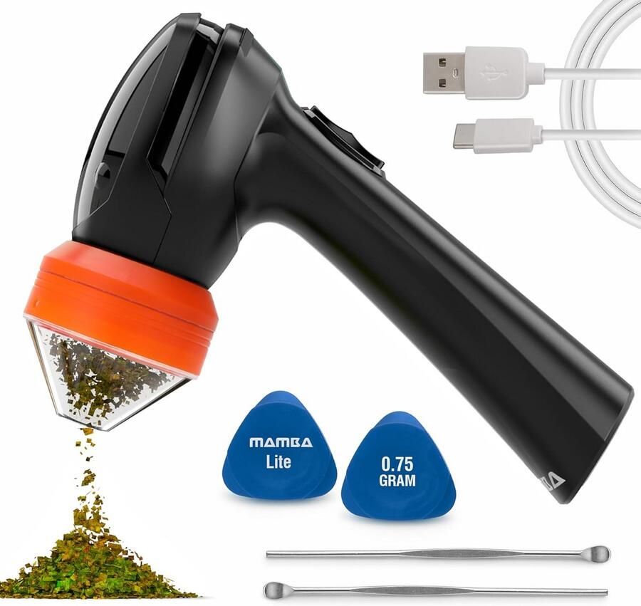 Elektrische Kruidenmolen Draagbare Molen Snel Malen Eénhand Bediening 0.75g Capaciteit Oranje