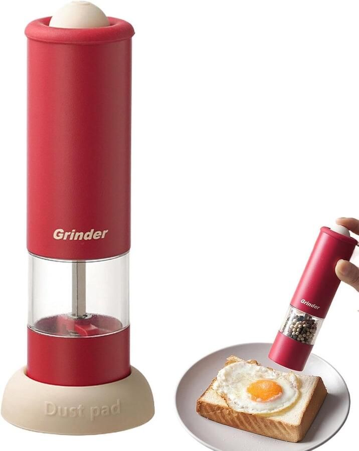 Elektrische Kruidenmolen Peper Zoutmolen Snel Kruiden Malen Verstelbare Maalgraad 17.5 x 6 cm Zwart