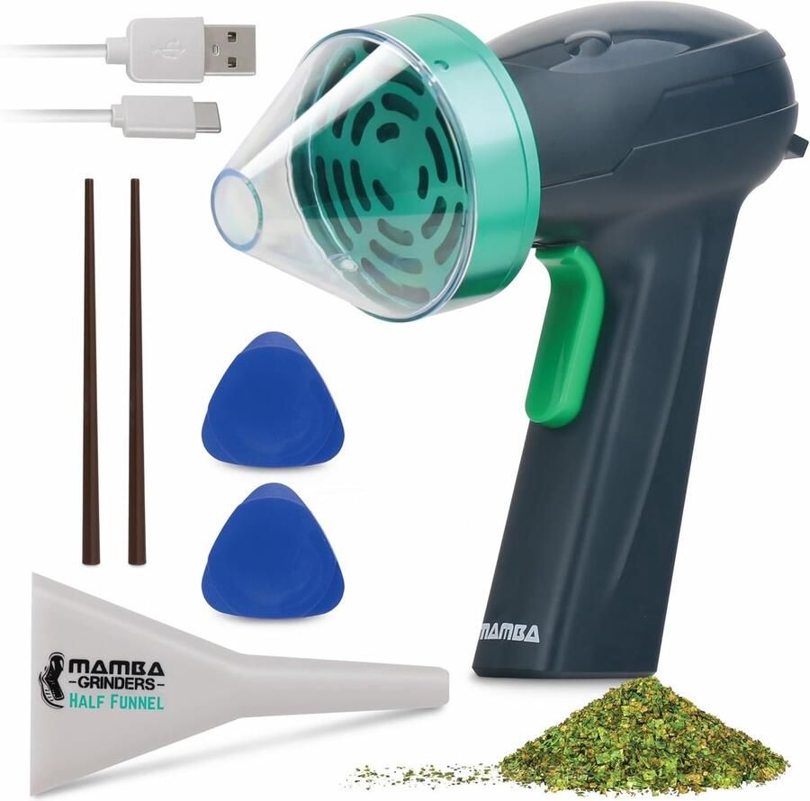 Elektrische Kruidenmolen Specerijenmolen Molen Snel Malen Grote Capaciteit 3.5g 63mm Kop Groen