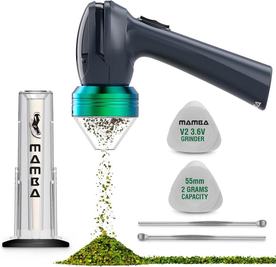 Elektrische Kruidenmolen USB Oplaadbaar Aluminium Metalic Groen