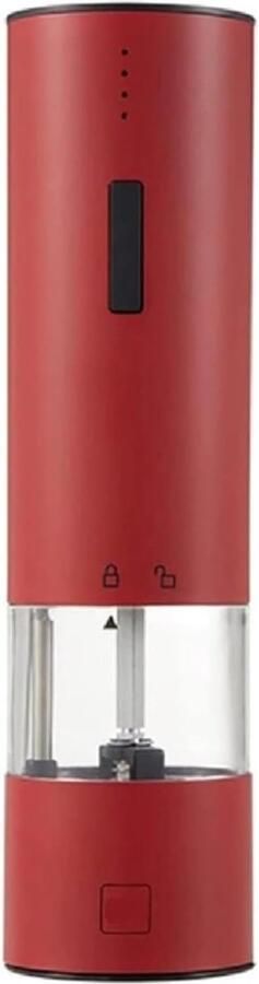 Elektrische Kruidenmolen Zoutpepermolen Kruidenstrooier Snel Kruiden Malen Instelbare Grofheid 7.5 Inch Rood