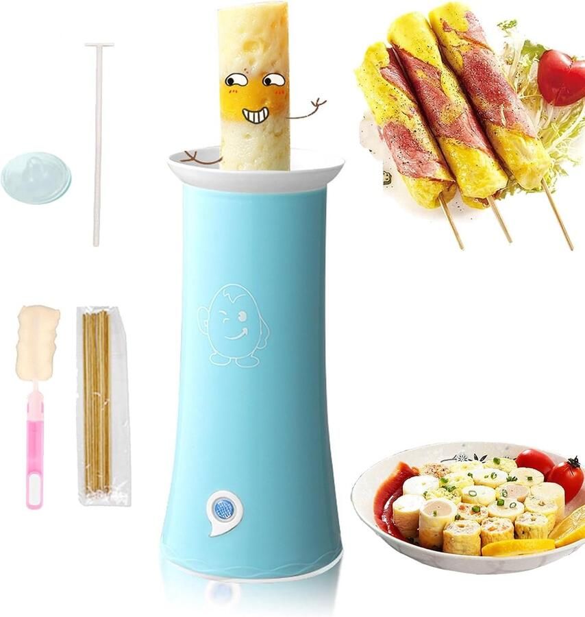 Elektrische Loempia Maker Automatische Omeletmachine Snelle Maaltijden Maken 360 Graden Verwarming 10x10x21cm Blauw