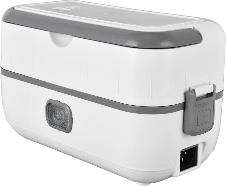 Elektrische Lunchbox 1 2L Voedselverwarmer met 2 Afneembare Binnencontainers Draagbare Elektrische Verwarming Bento Lunchbox Voedselopslag Warmercontainer voor Thuiskantoor Schoolreizen