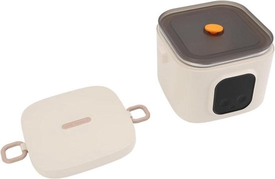 Elektrische Lunchbox Draagbare Verwarmer Maaltijden Opwarmen Ingebouwde Batterij 800 ml Zilver