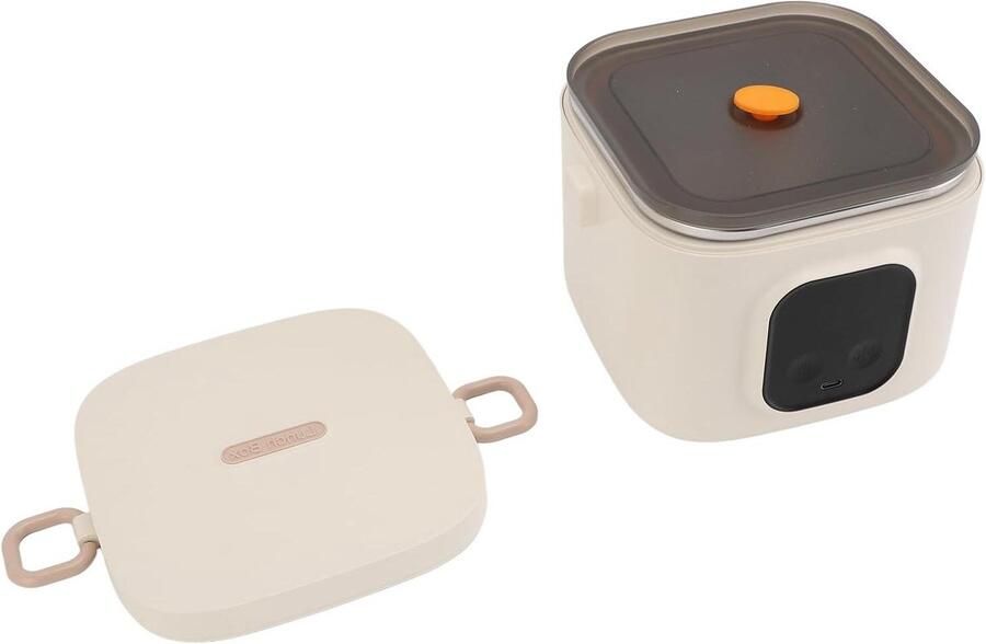 Elektrische Lunchbox Draagbare Verwarmer Maaltijden Opwarmen Ingebouwde Batterij 800 ml Zilver