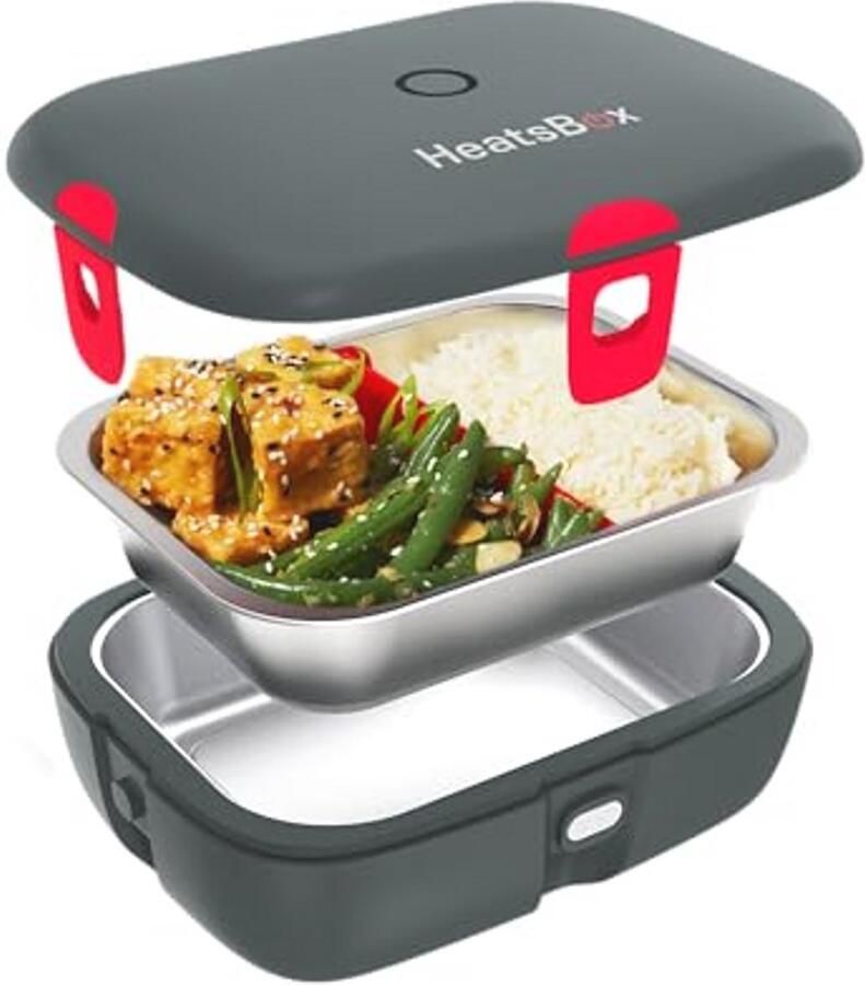 Elektrische Lunchbox met Warmhoudfunctie Lekvrije Roestvrijstalen Schaal 925 ml voor het Vervoeren en Verwarmen van Gerechten
