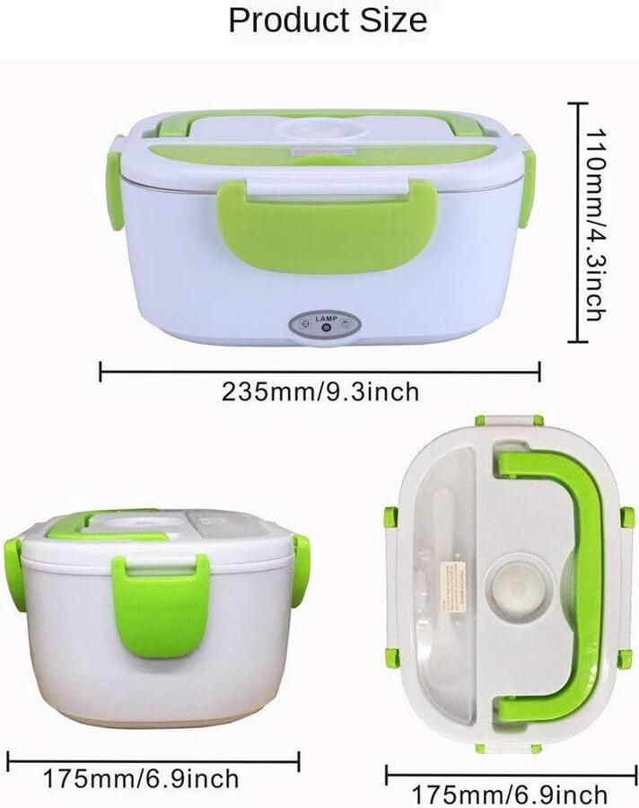 Elektrische Lunchbox Roestvrij Staal 2-in-1 Opwarmen Auto & Kantoor (220V 12V)