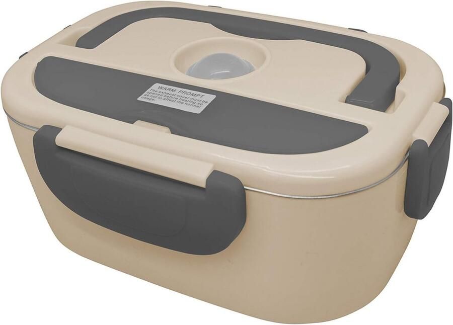 Elektrische Lunchbox RVS met 2 Vakken Warm Houden en Opwarmen 450ml + 60ml