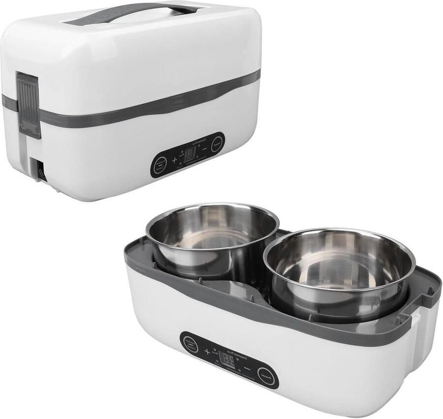 Elektrische Lunchbox Verwarmbare Maaltijd Warme Lunch 24 Uur Timer 1 Liter Grijs