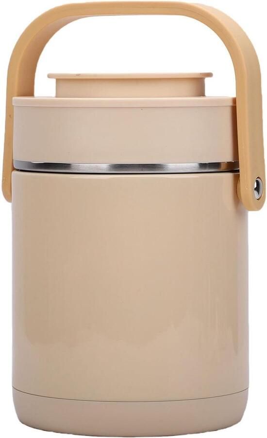 Elektrische Lunchbox Verwarmbare Voedselcontainer Warm Eten Onderweg USB Verwarming 6400 Kubieke centimeter Beige