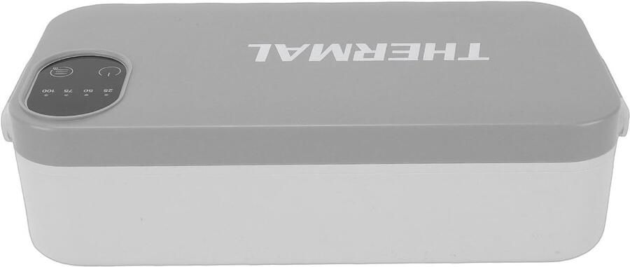 Elektrische Lunchbox Voedselverwarmer Draagbaar Onderweg Eten Opwarmen Ingebouwde Batterij 3200cc Zilver