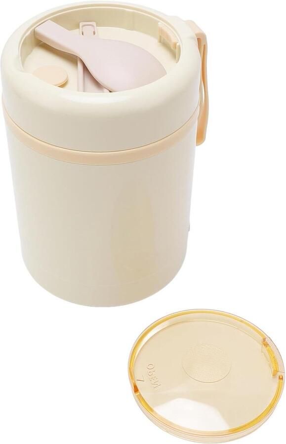 Elektrische Lunchbox Voedselverwarmer Warm Eten Constante Temperatuur 600 ml Beige