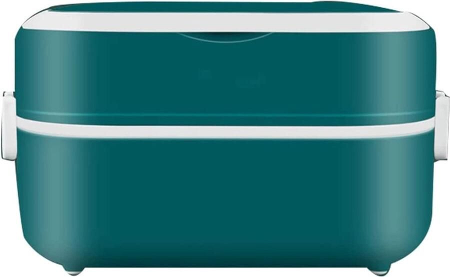 Elektrische Lunchbox Voedselwarmer Box Onderweg Eten Witte Porseleinen Voering Grote Capaciteit Wit