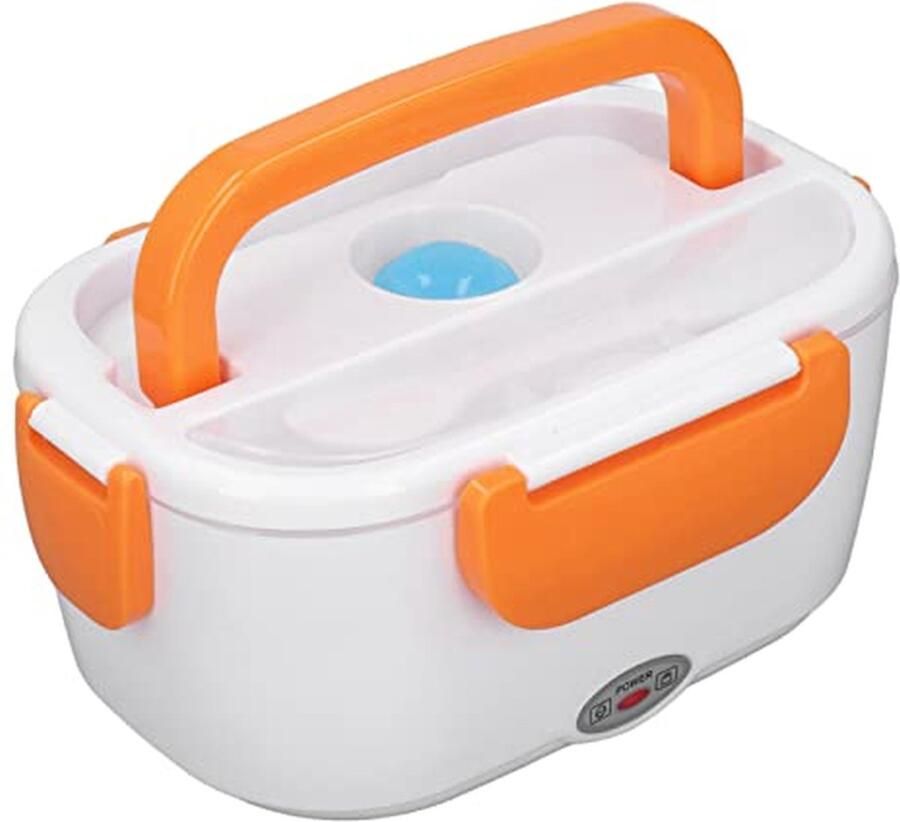 Elektrische lunchbox Voedselwarmer draagbaar Warme maaltijd onderweg Verwarmen zonder magnetron 0.6L + 0.45L Grijs