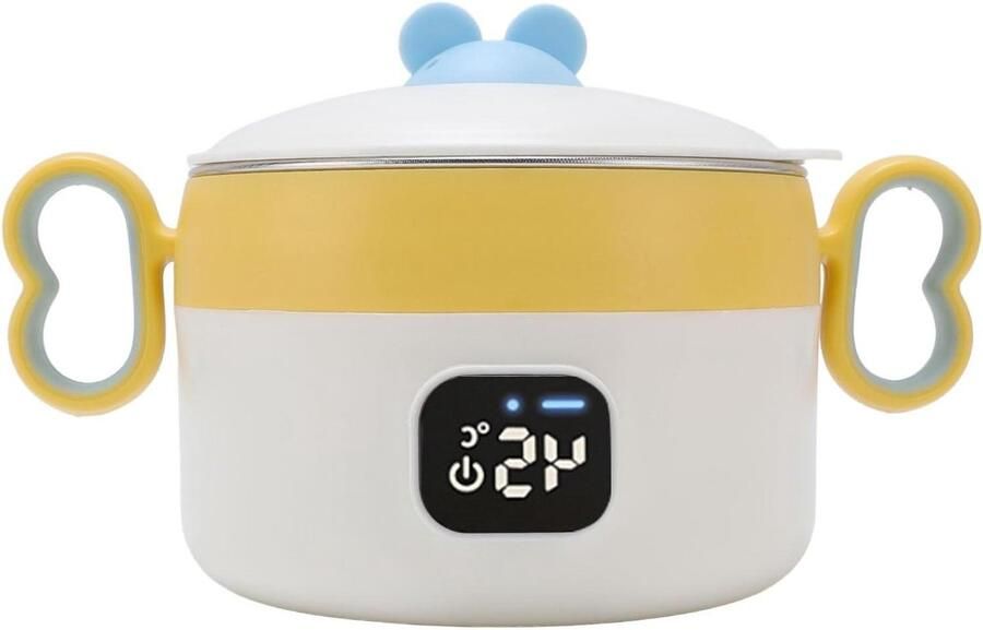 Elektrische Lunchbox Voedselwarmer Kom Warme Maaltijden Onderweg Intelligente Temperatuurregeling 6000mAh Batterij Zwart