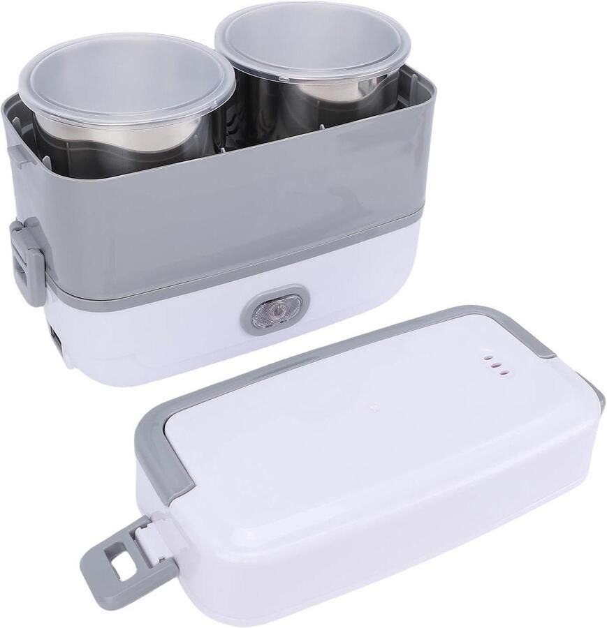 Elektrische Lunchbox Warmer Food Warme Maaltijden Dubbele Laag 2L Capaciteit Wit