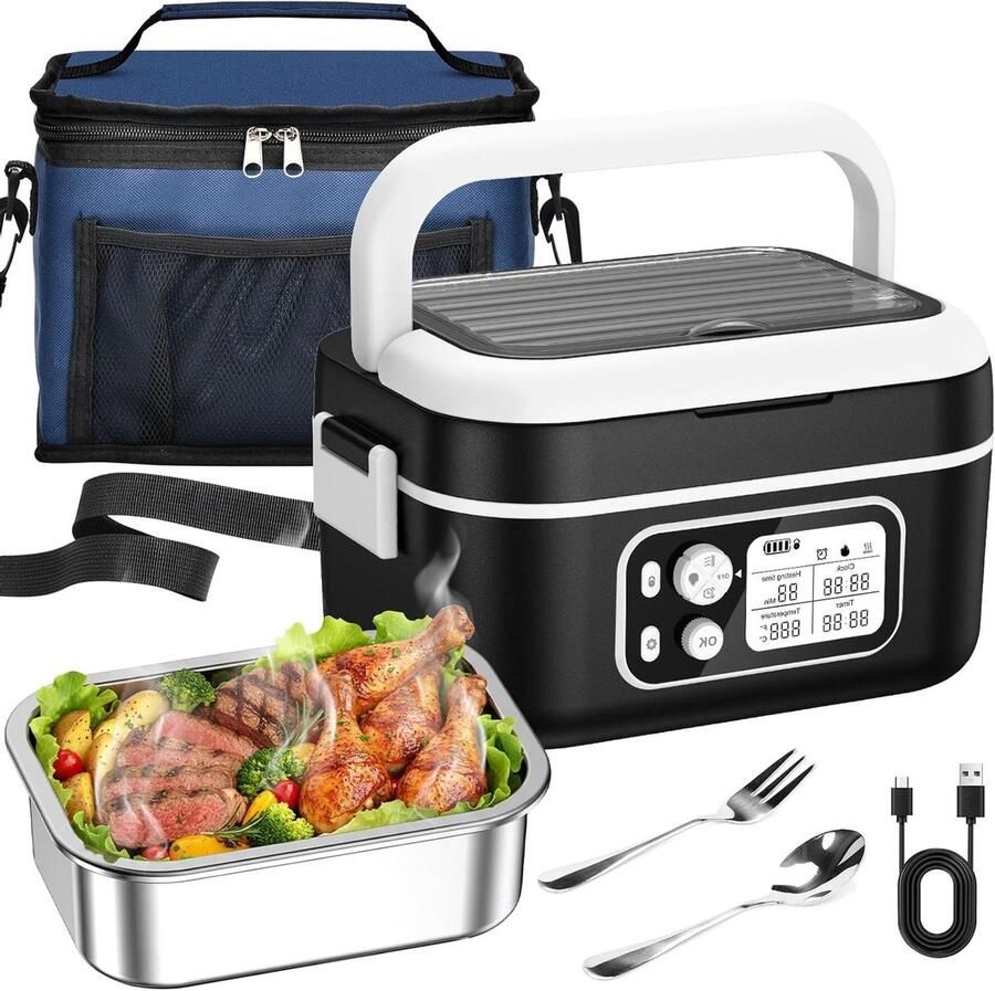 Elektrische Lunchbox Warmhoudbox Warme Maaltijden Automatische Opwarmfunctie 15 Liter Zwart - Foto 1
