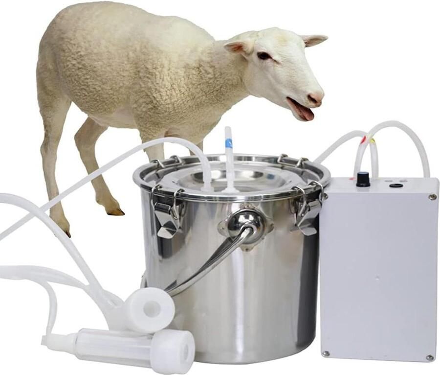 Elektrische Melkmachine Automatische Melker Puls Melker Dieren Melken Impuls Systeem Zacht 10 L Emmer Zilver