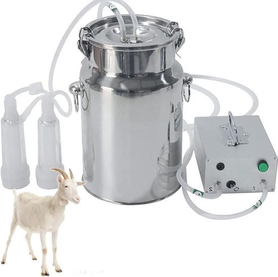 Elektrische Melkmachine Koeien Schapen Efficiënt Melken Automatische Stop 14L Zilver