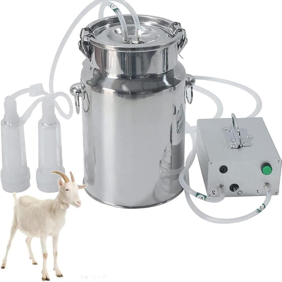 Elektrische Melkmachine Koeien Schapen Efficiënt Melken Automatische Stop 14L Zilver