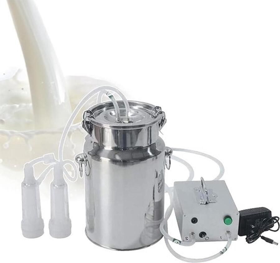 Elektrische melkmachine voor koeien en geiten voor efficiënt melken van roestvrij staal 5 liter zilver
