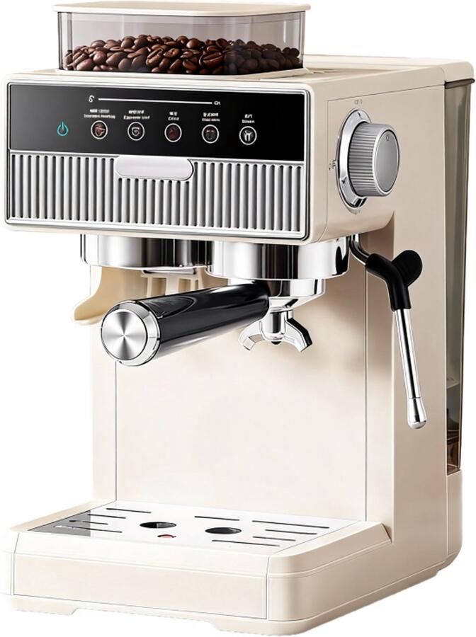 Elektrische Melkopschuimer 1350 W EU Stekker 7.1 Kg Gewicht Koffiezetapparaat Met Molen Dubbel Brouw Systeem