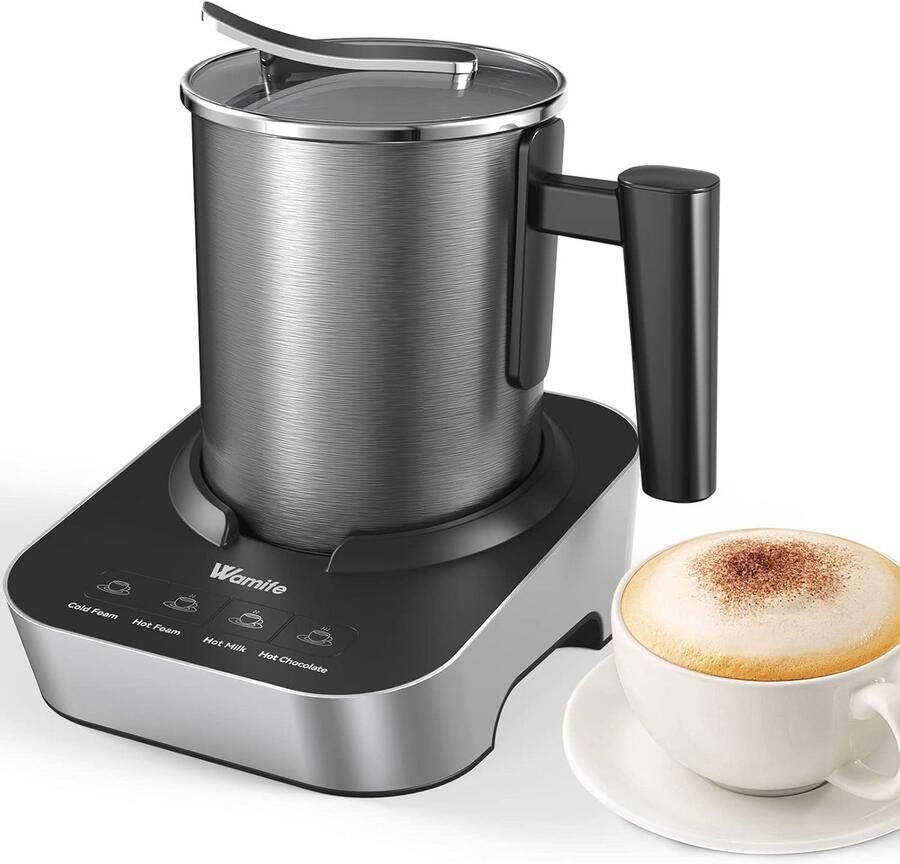 Elektrische Melkopschuimer 2-in-1 550W 700ml Variabele Temperatuurregeling Vaatwasmachinebestendig Zwart