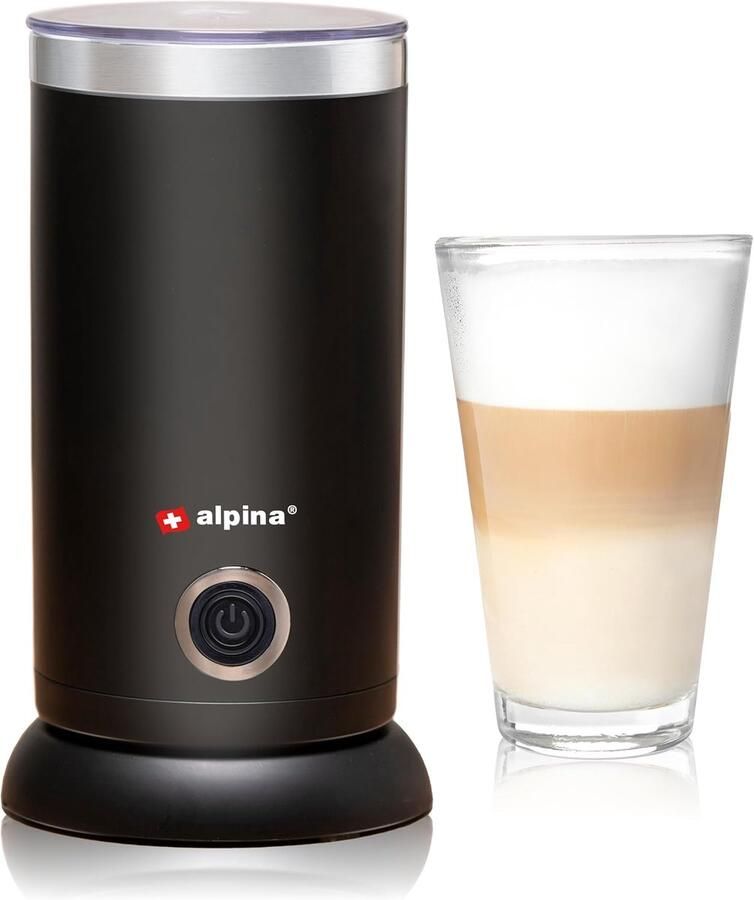 Elektrische Melkopschuimer 3-in-1 Koude en Warme Melkopschuimer tot 300 ML Melkwarmere tot 65°C Draadloos Ontwerp en Anti-Aankoeklaag Zwart