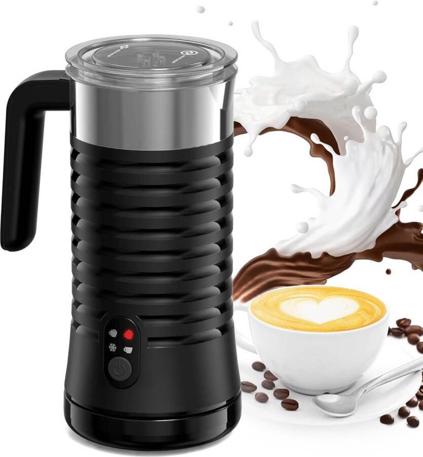 Elektrische melkopschuimer 300 ml met handvat en antiaanbaklaag geschikt voor latte macchiato cappuccino en cacao automatisch sluiten 4-in-1