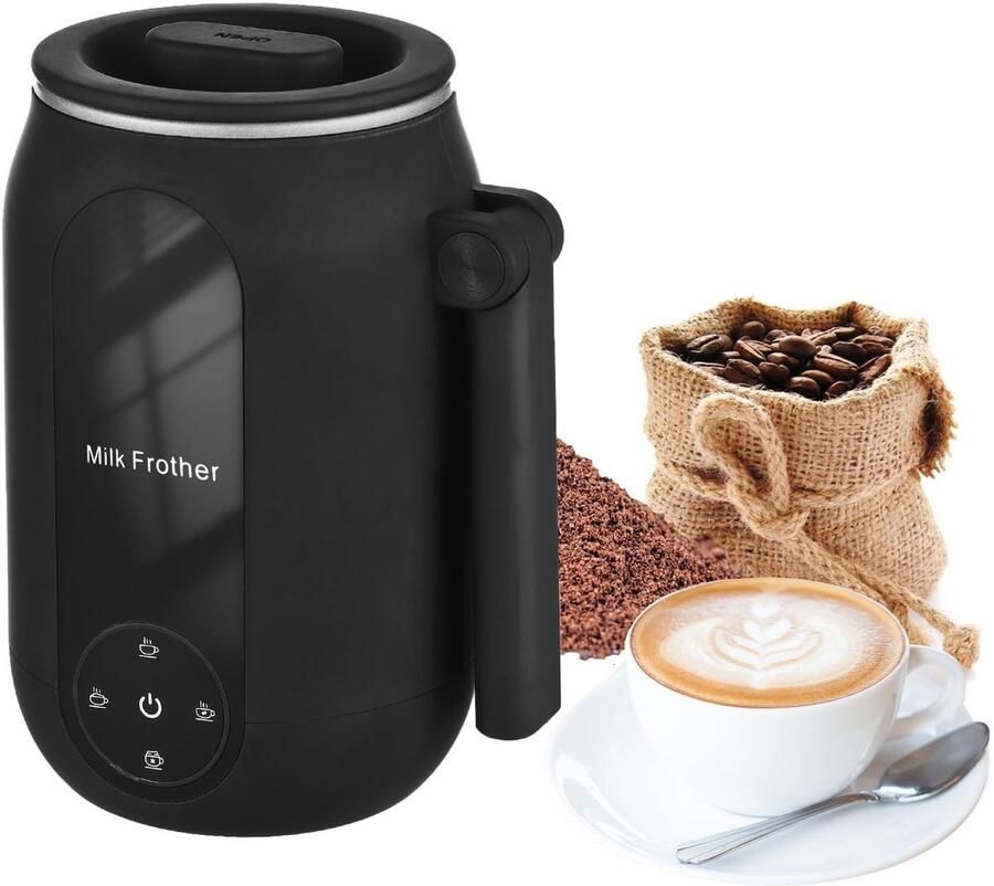 Elektrische melkopschuimer 4-in-1 melkopschuimer met draaibare handgreep 250 ml elektrische melkopschuimer stil voor koffie latte cappuccino EU-stekker