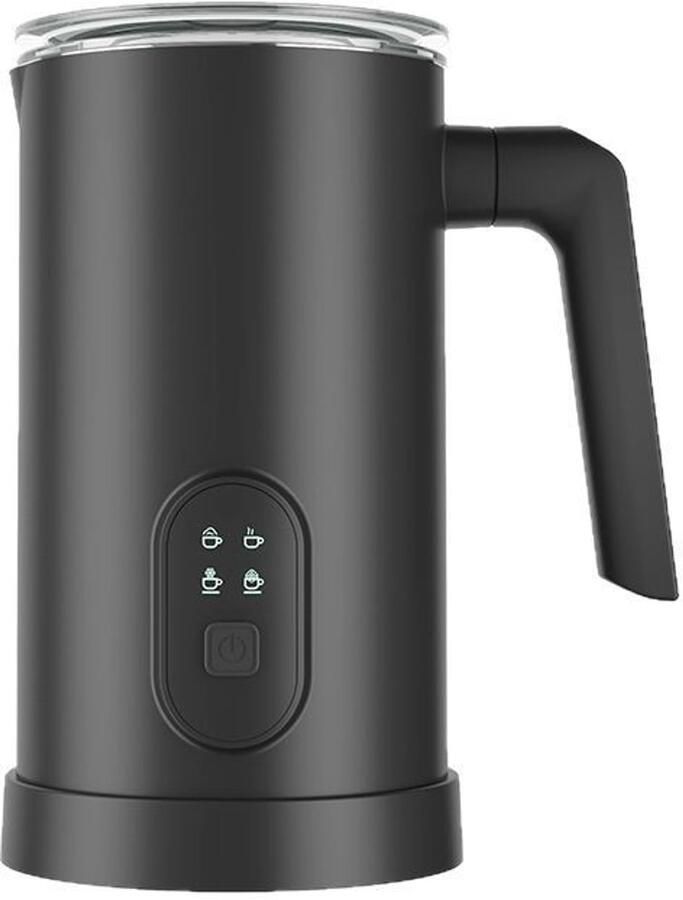 Elektrische melkopschuimer 4-in-1 melkopschuimer stomer 350 ml automatische maker voor koud en warm schuim – geschikt voor koffie latte cappuccino macchiato en warme chocolademelk