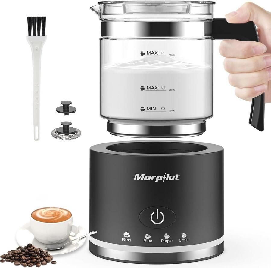 4-in-1 elektrische melkopschuimer met grote capaciteit 500 ml ideaal voor cappuccino en macchiato