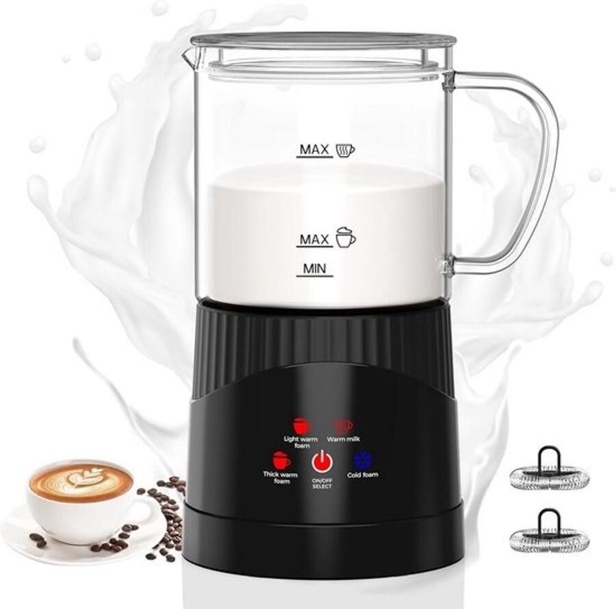 Elektrische Melkopschuimer 4-in-1 met Warme en Koude Functie 400 ml Capaciteit