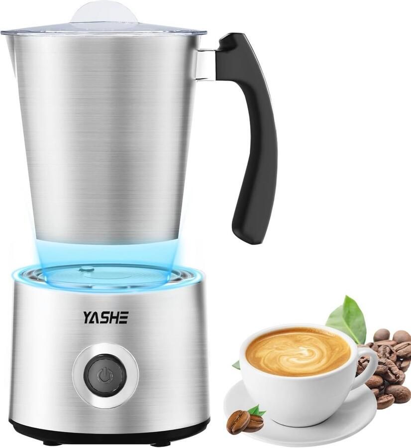 Elektrische Melkopschuimer 4-in-1 voor Latte en Cappuccino 230 ml Koud en Warm Schuimen Stil in Gebruik