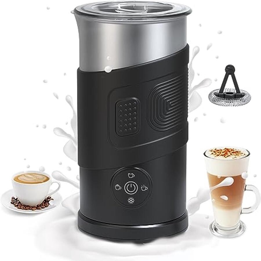 Elektrische Melkopschuimer 4-in-1 voor Warme en Koude Melkschuim Perfect voor Cappuccino en Latte
