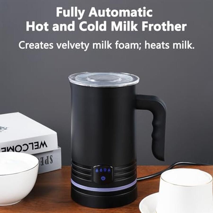 Elektrische melkopschuimer 430 ml roestvrij staal anti-aanbaklaag warm en koud melkschuim voor cappuccino latte mokka macchiato