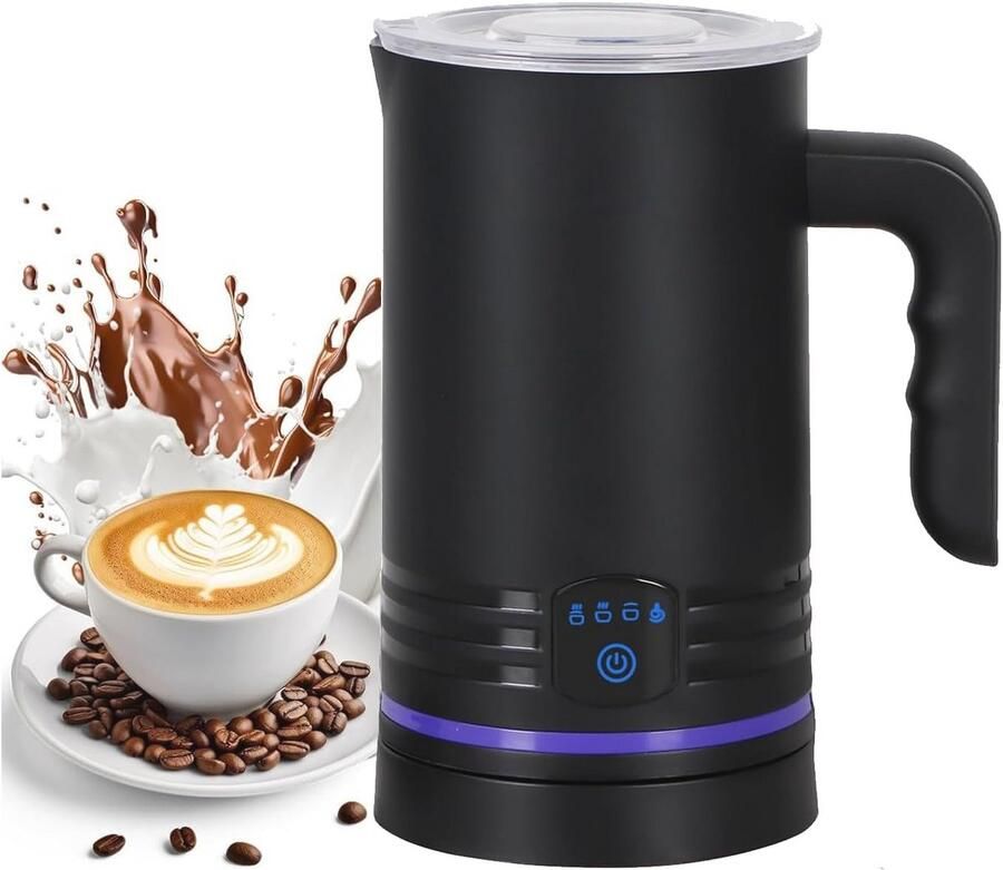 Elektrische melkopschuimer 430 ml roestvrij staal anti-aanbaklaag warm en koud melkschuim voor cappuccino latte mokka macchiato melkopschuimer