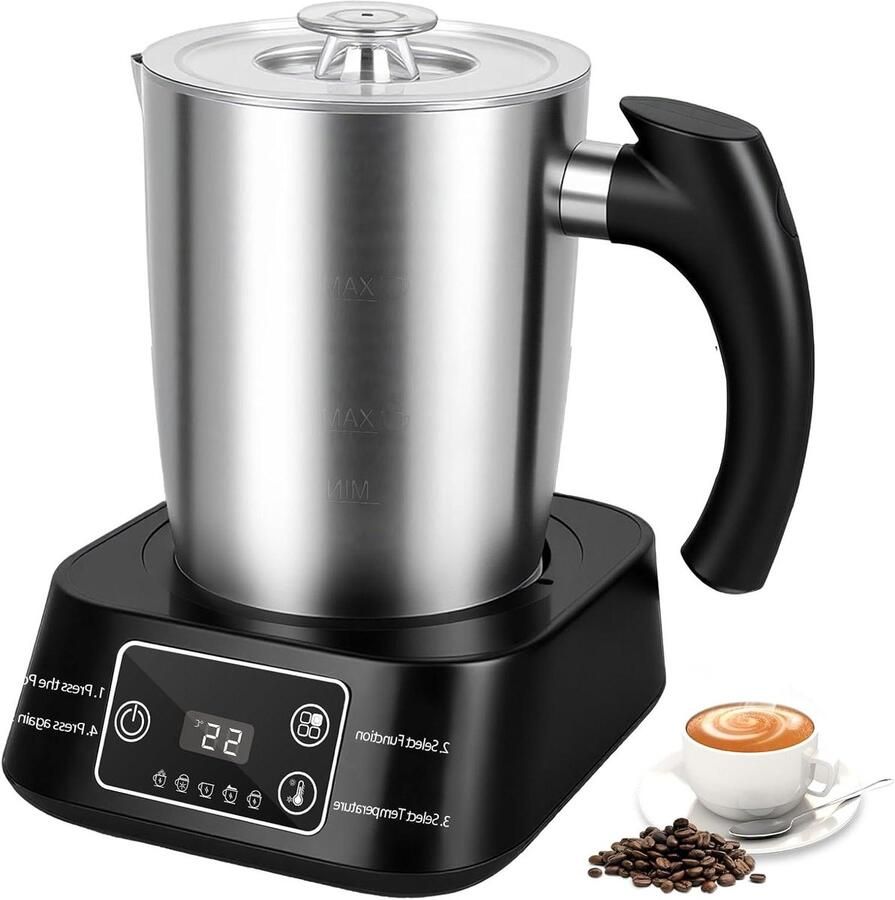 Elektrische Melkopschuimer Automatisch Cappuccino Latte Maken 5 Programma's 500 ml Zwart