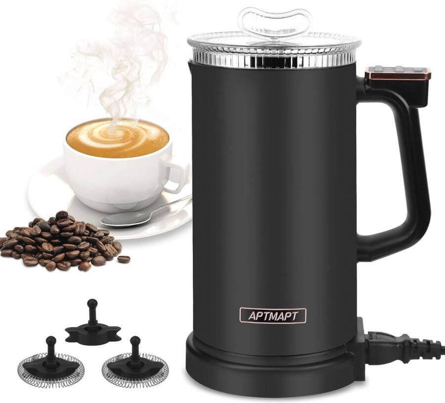 Elektrische Melkopschuimer 500W 4-in-1 voor Warme en Koude Melkschuim 350 ml